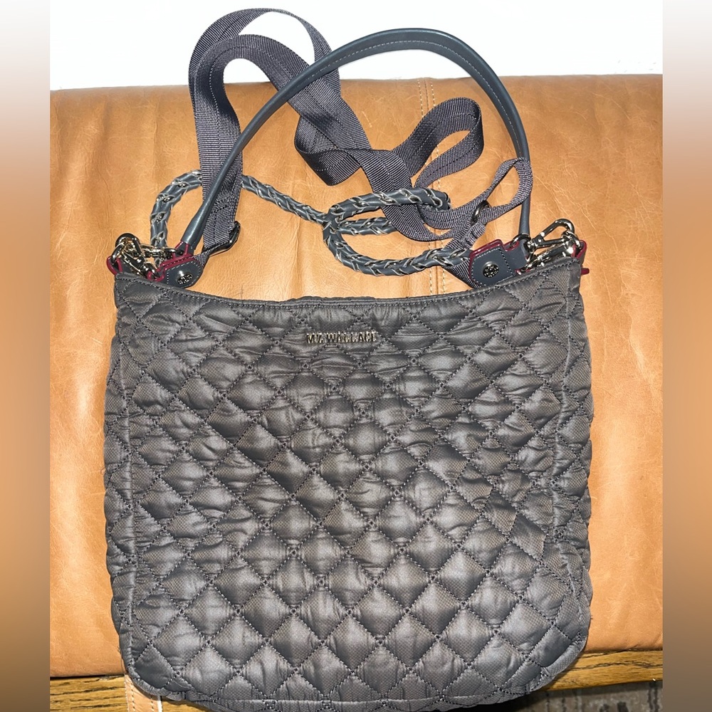 MZ WALLACE grey magnet Crosby hobo